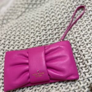 Kate Spade Pink Bow Wristlet Clutch